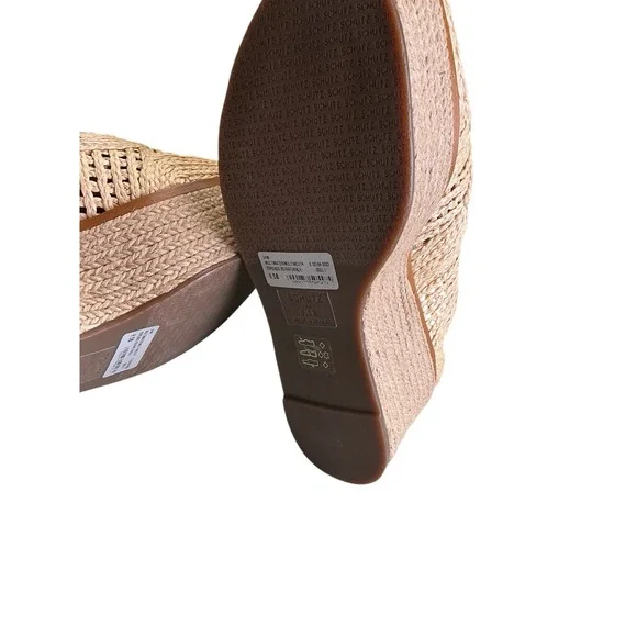 SCHUTZ Jules Woven Raffia Espadrille Lace Up Wedge Platform Shoes Size 8.5 - Picture 8 of 10